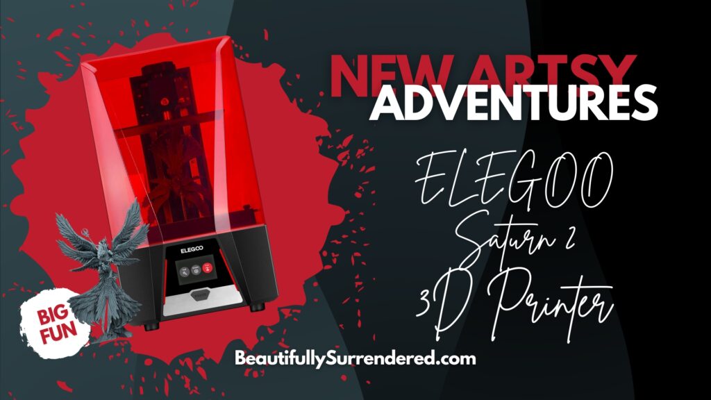 ELEGOO Saturn 2 MSLA 3D Printer, UV Resin Photocuring Printer with 10-inch 8K Monochrome LCD, 8.62"(W) 4.84"(D) 9.84"(H) Larger Printing Size