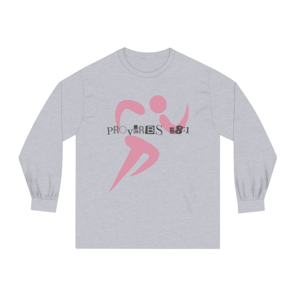 Proverbs 28:1 Anti-Jogging (Classic Long Sleeve T-Shirt) [Design on Front & Back] - Image 10