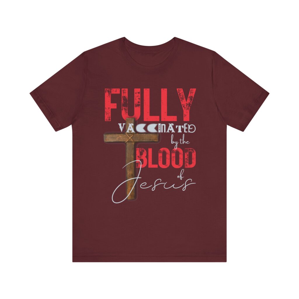 Fully Vaxd By the Blood of Jesus (Jersey Short Sleeve Tee) - Image 13
