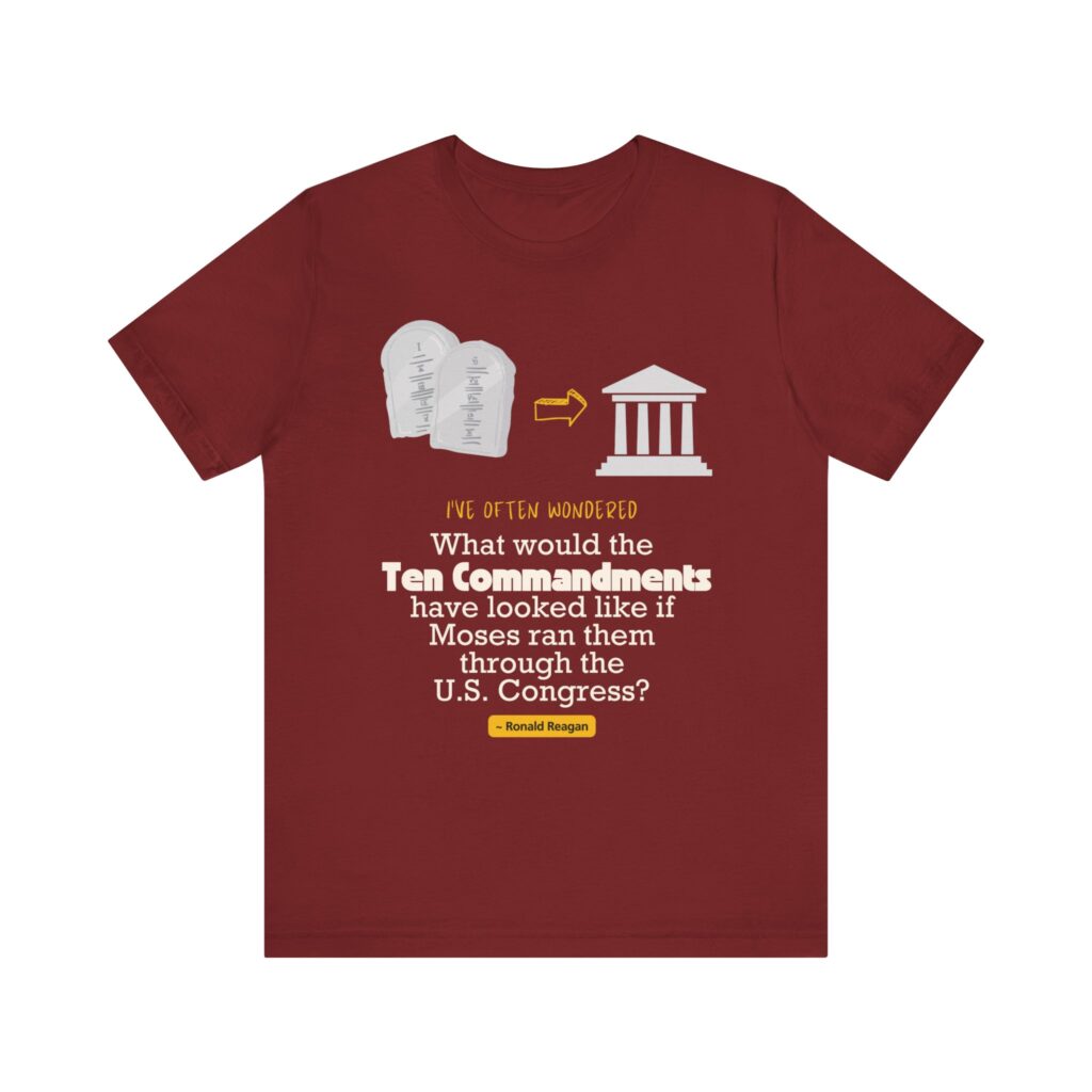 Ten Commandments vs US Congress (Jersey Short Sleeve Tee) - Image 19