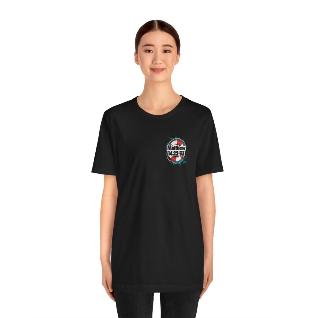 Matthew 14:22-33 My Lifeguard Walks On Water (Jersey Short Sleeve Tee) - Image 7