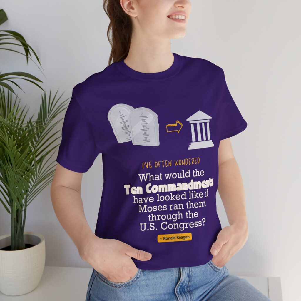 Ten Commandments vs US Congress (Jersey Short Sleeve Tee) - Image 12