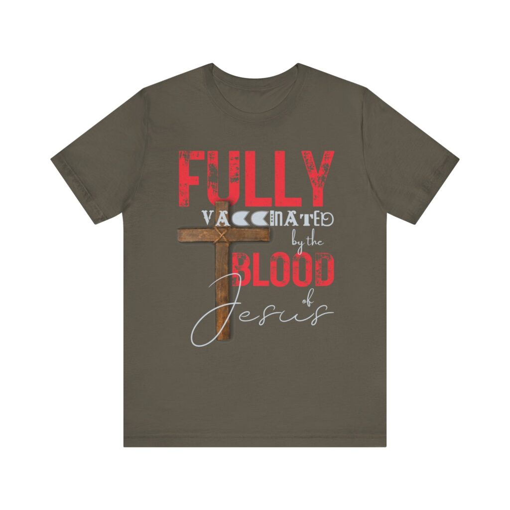 Fully Vaxd By the Blood of Jesus (Jersey Short Sleeve Tee)