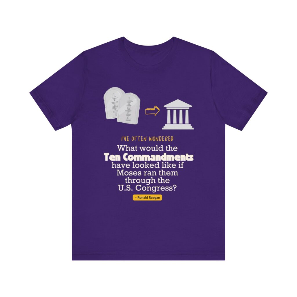 Ten Commandments vs US Congress (Jersey Short Sleeve Tee) - Image 7