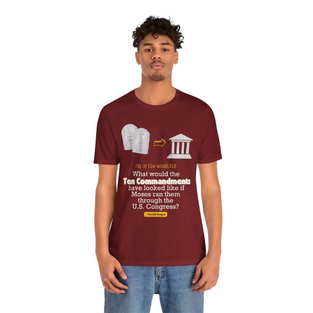 Ten Commandments vs US Congress (Jersey Short Sleeve Tee) - Image 22