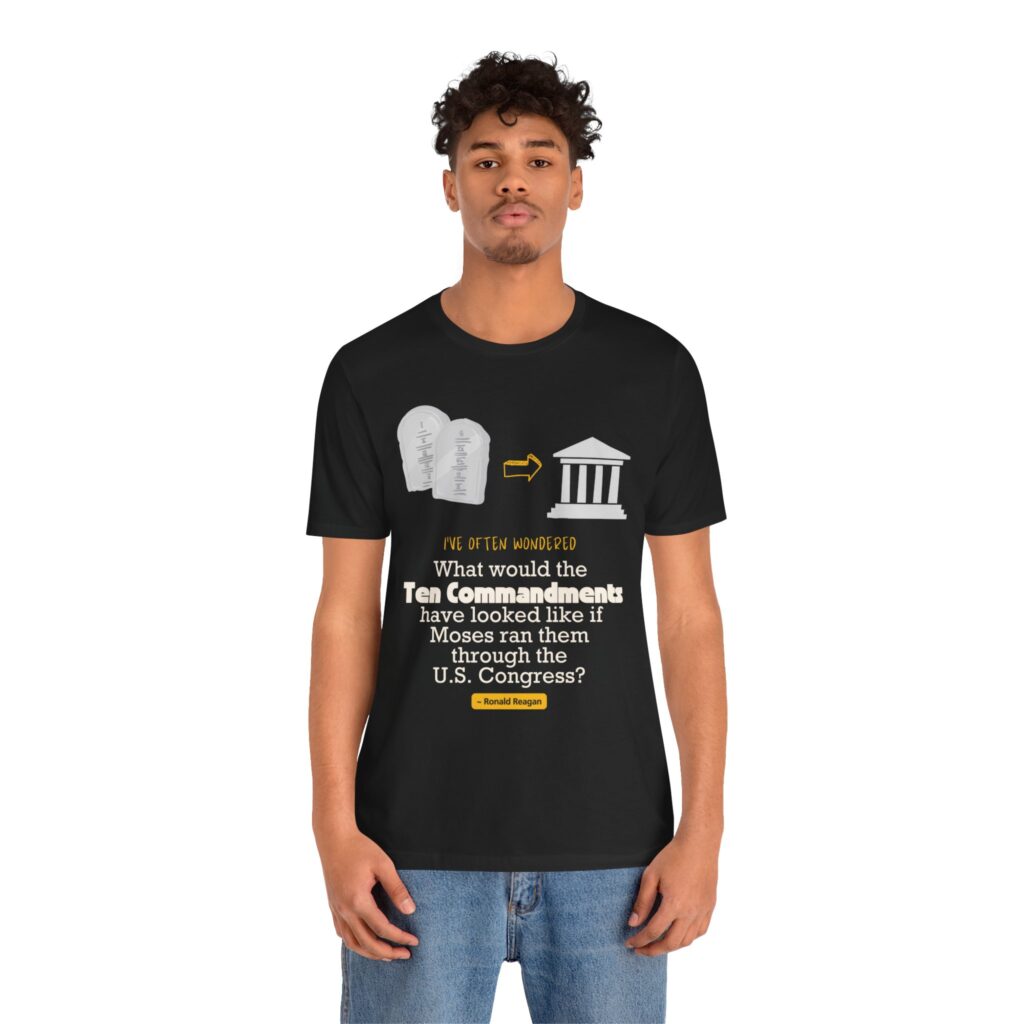 Ten Commandments vs US Congress (Jersey Short Sleeve Tee) - Image 16