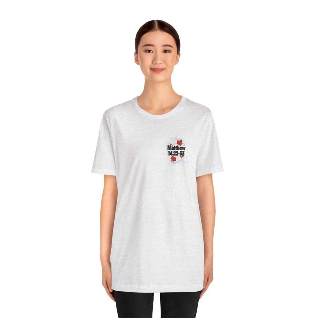 Matthew 14:22-33 My Lifeguard Walks On Water (Jersey Short Sleeve Tee) - Image 11
