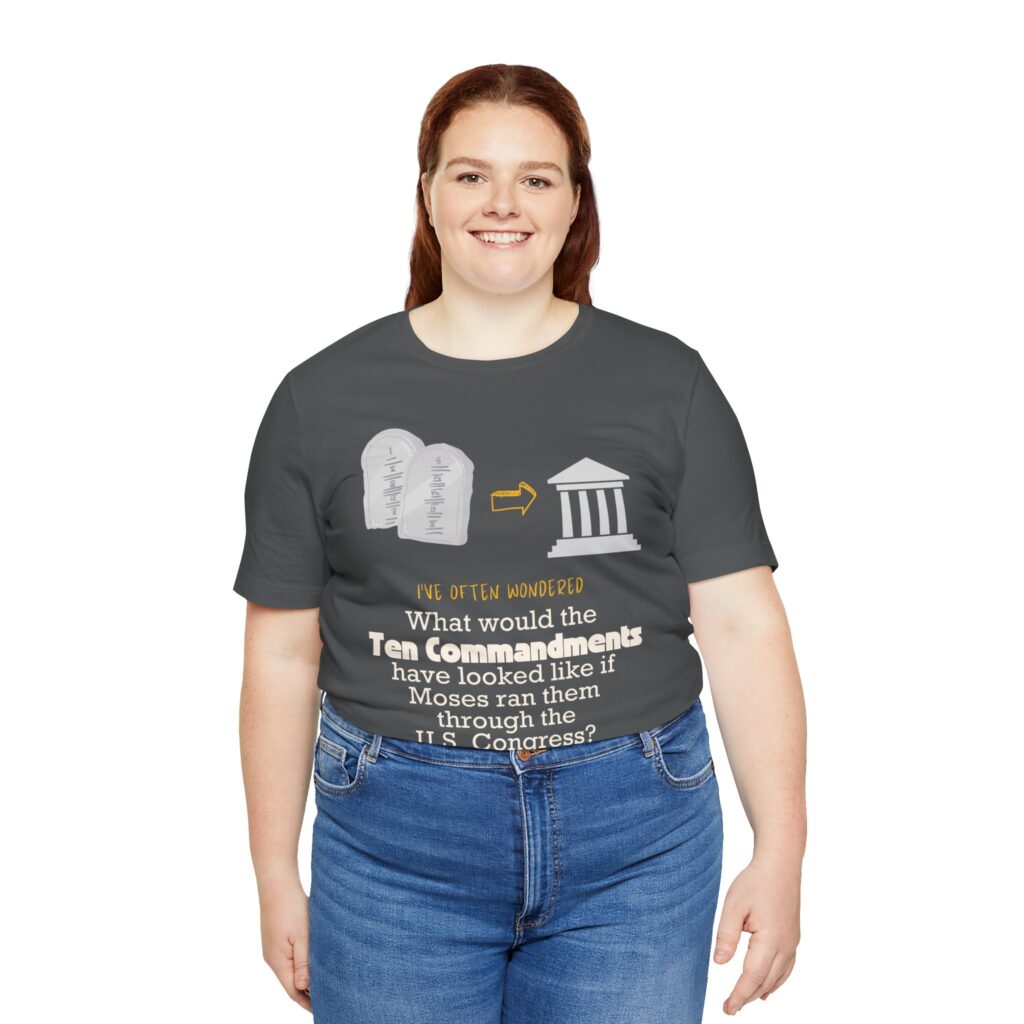 Ten Commandments vs US Congress (Jersey Short Sleeve Tee) - Image 35