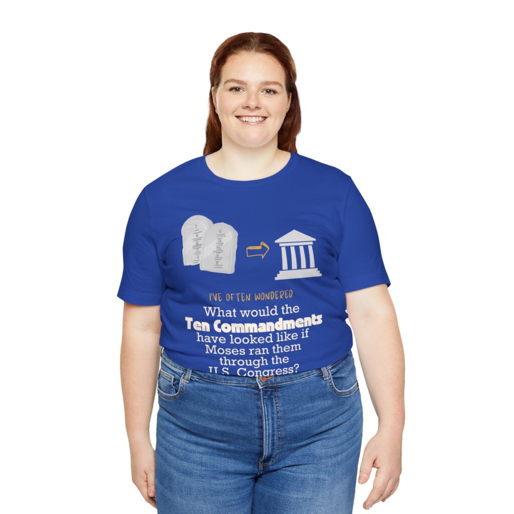 Ten Commandments vs US Congress (Jersey Short Sleeve Tee) - Image 29