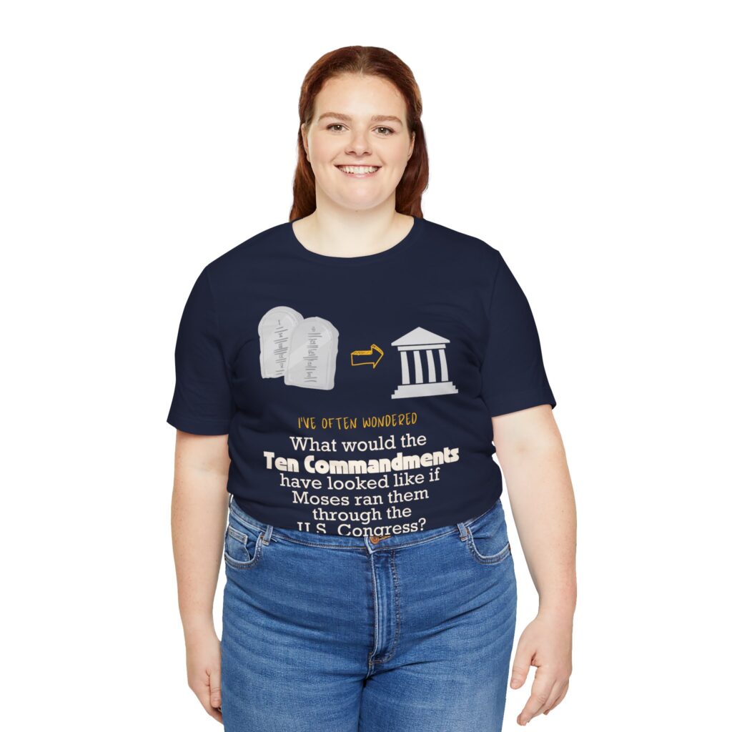 Ten Commandments vs US Congress (Jersey Short Sleeve Tee) - Image 5