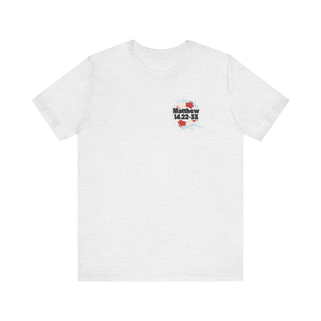 Matthew 14:22-33 My Lifeguard Walks On Water (Jersey Short Sleeve Tee) - Image 9