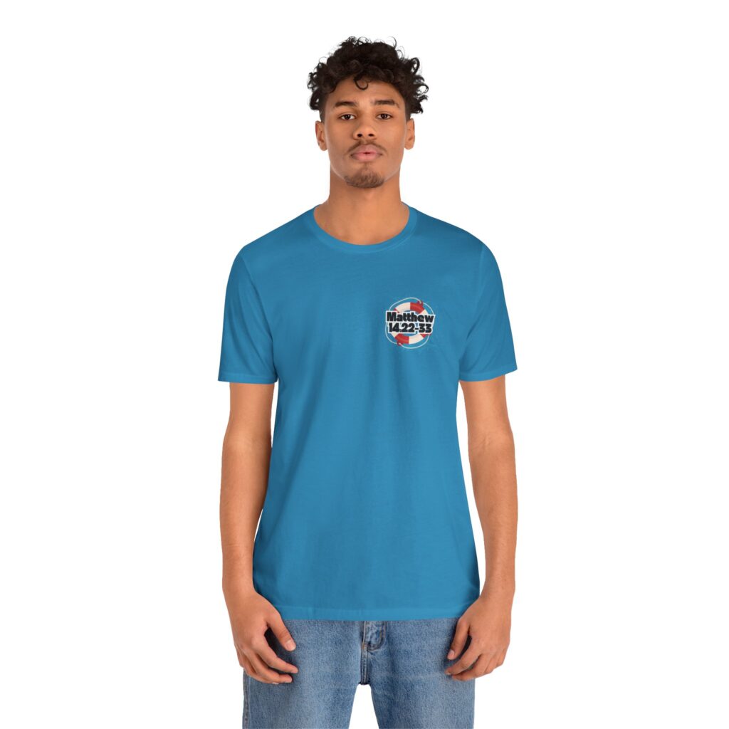 Matthew 14:22-33 My Lifeguard Walks On Water (Jersey Short Sleeve Tee) - Image 16