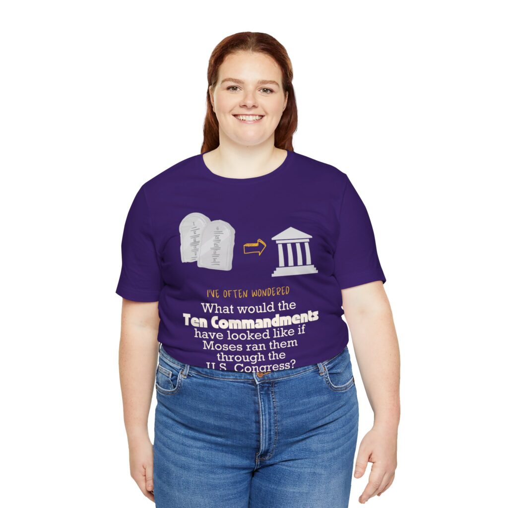 Ten Commandments vs US Congress (Jersey Short Sleeve Tee) - Image 11
