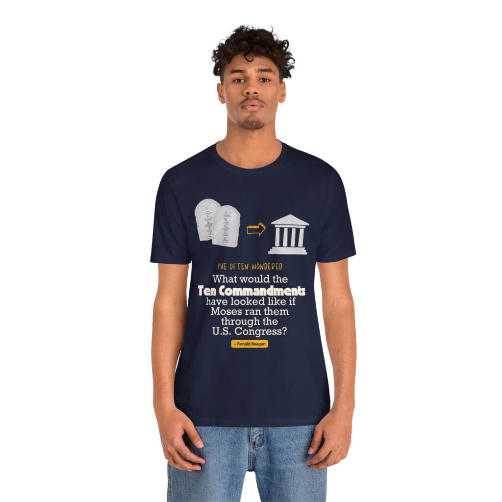 Ten Commandments vs US Congress (Jersey Short Sleeve Tee) - Image 4
