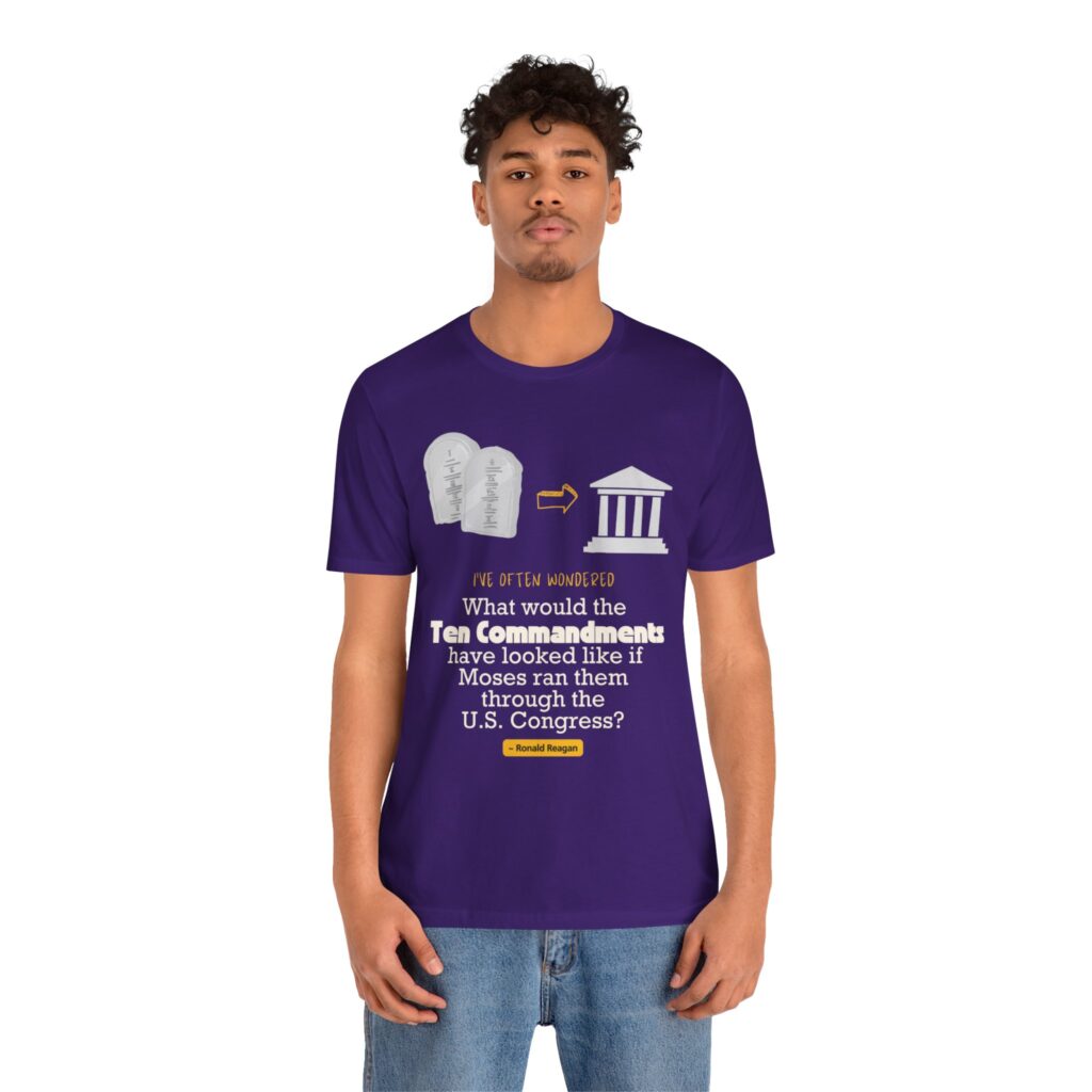 Ten Commandments vs US Congress (Jersey Short Sleeve Tee) - Image 10