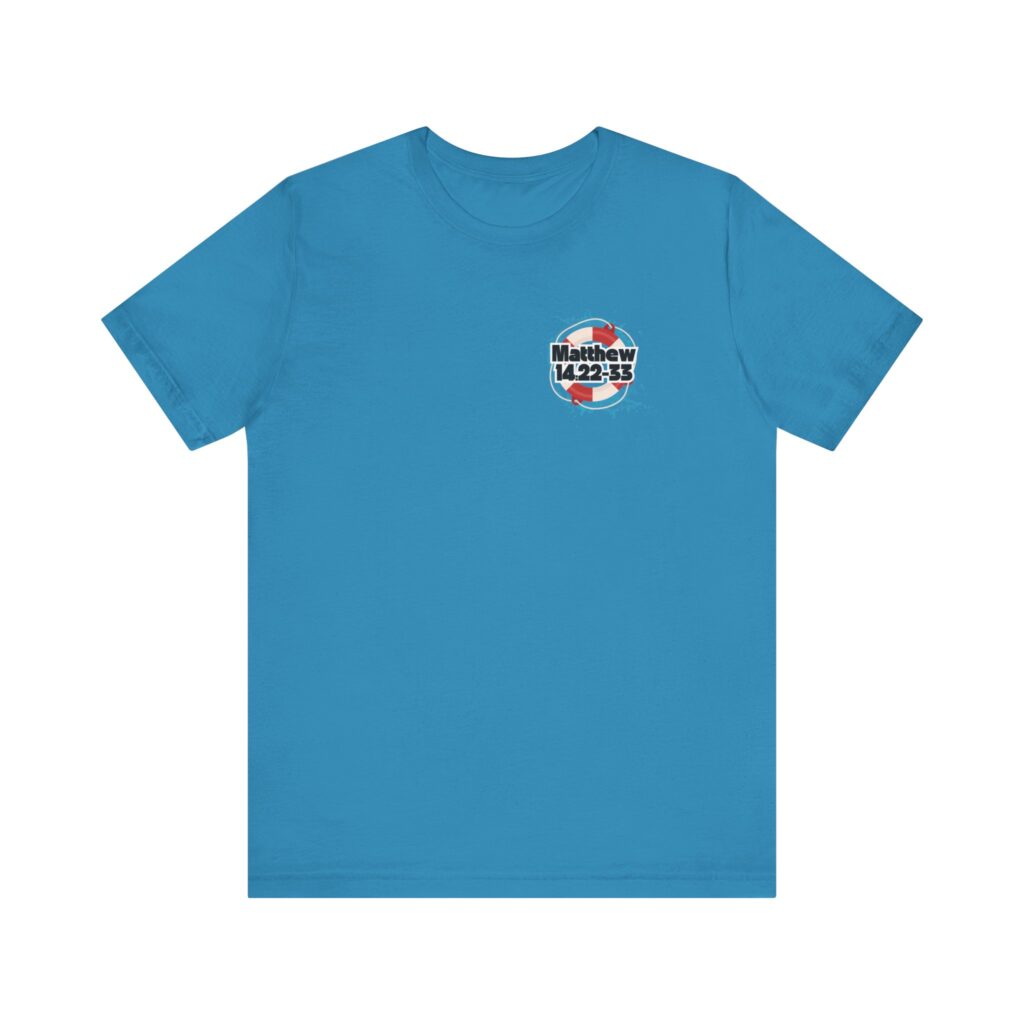 Matthew 14:22-33 My Lifeguard Walks On Water (Jersey Short Sleeve Tee) - Image 13