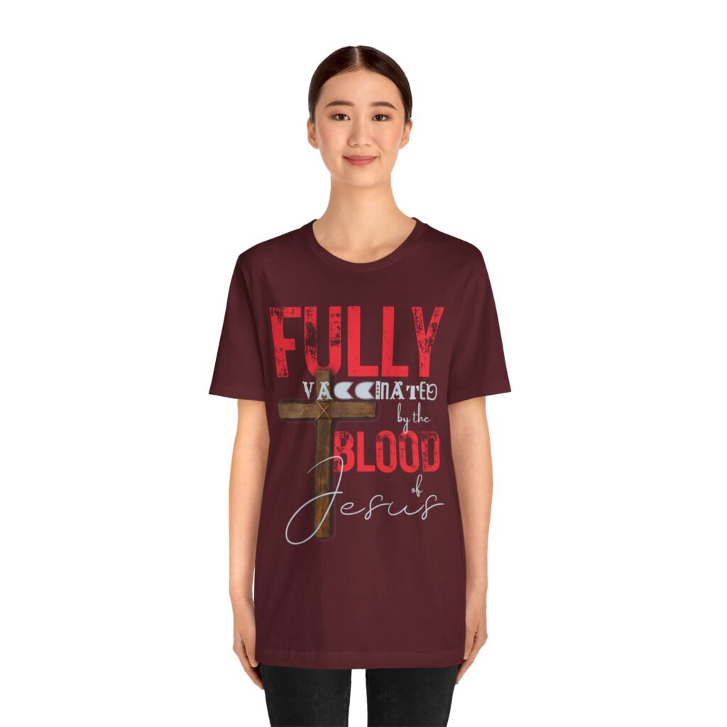 Fully Vaxd By the Blood of Jesus (Jersey Short Sleeve Tee) - Image 15