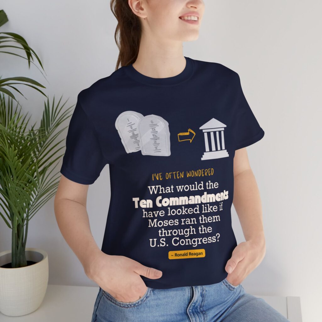 Ten Commandments vs US Congress (Jersey Short Sleeve Tee) - Image 6