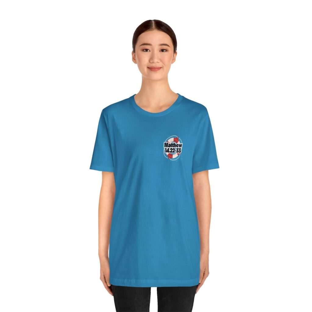 Matthew 14:22-33 My Lifeguard Walks On Water (Jersey Short Sleeve Tee) - Image 15