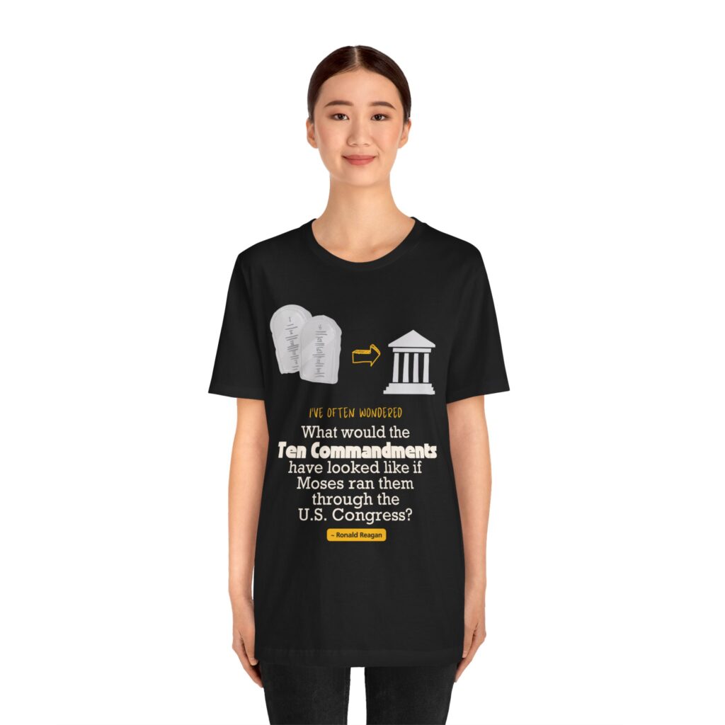 Ten Commandments vs US Congress (Jersey Short Sleeve Tee) - Image 15