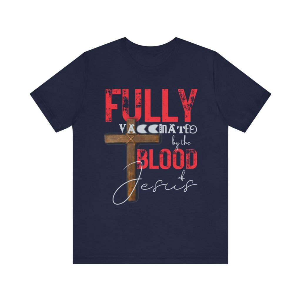 Fully Vaxd By the Blood of Jesus (Jersey Short Sleeve Tee) - Image 5