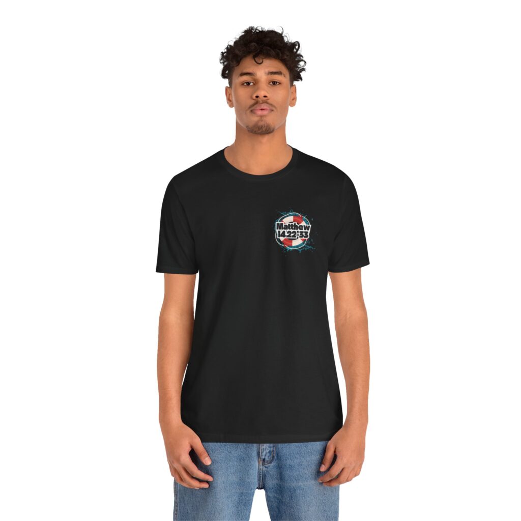 Matthew 14:22-33 My Lifeguard Walks On Water (Jersey Short Sleeve Tee) - Image 8