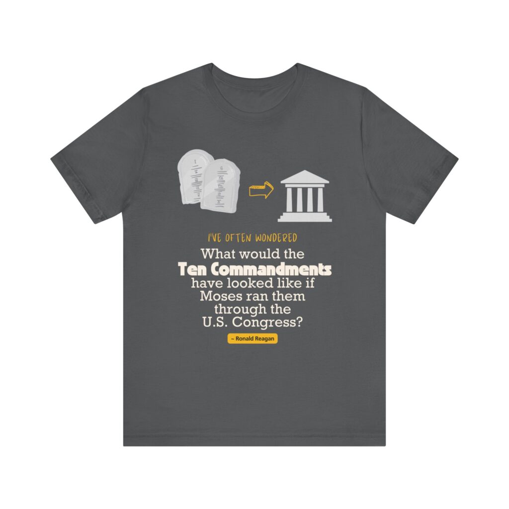Ten Commandments vs US Congress (Jersey Short Sleeve Tee) - Image 31