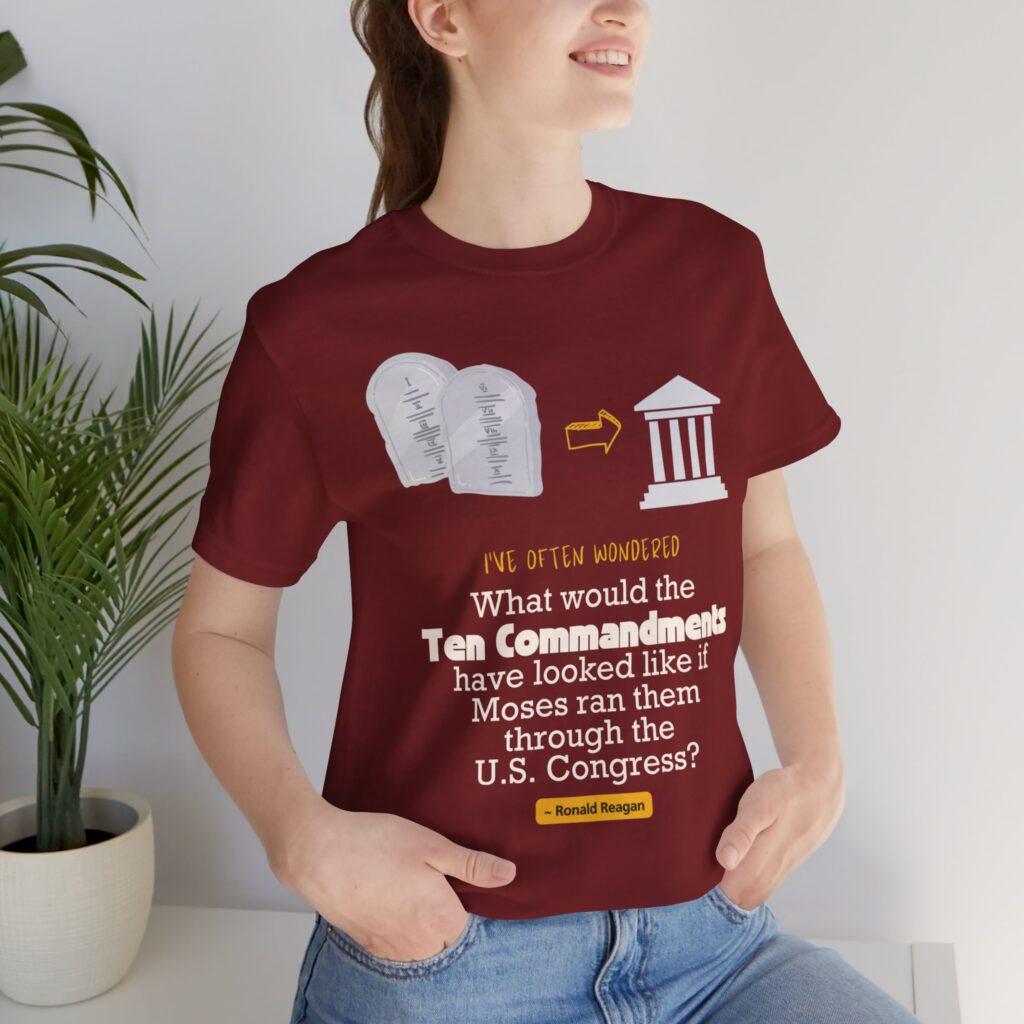Ten Commandments vs US Congress (Jersey Short Sleeve Tee) - Image 24