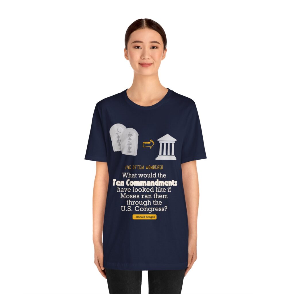 Ten Commandments vs US Congress (Jersey Short Sleeve Tee) - Image 3