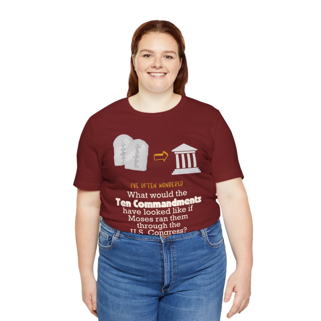 Ten Commandments vs US Congress (Jersey Short Sleeve Tee) - Image 23