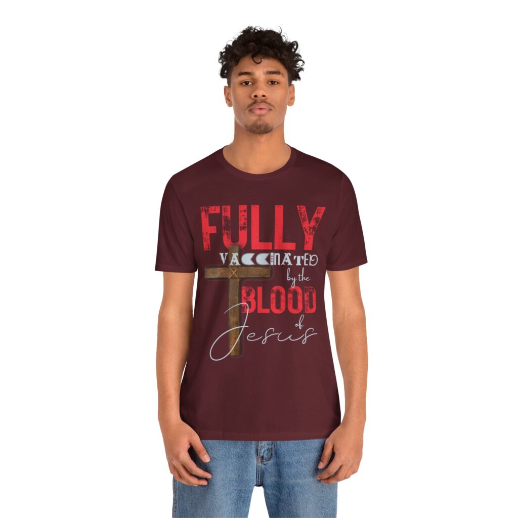 Fully Vaxd By the Blood of Jesus (Jersey Short Sleeve Tee) - Image 16