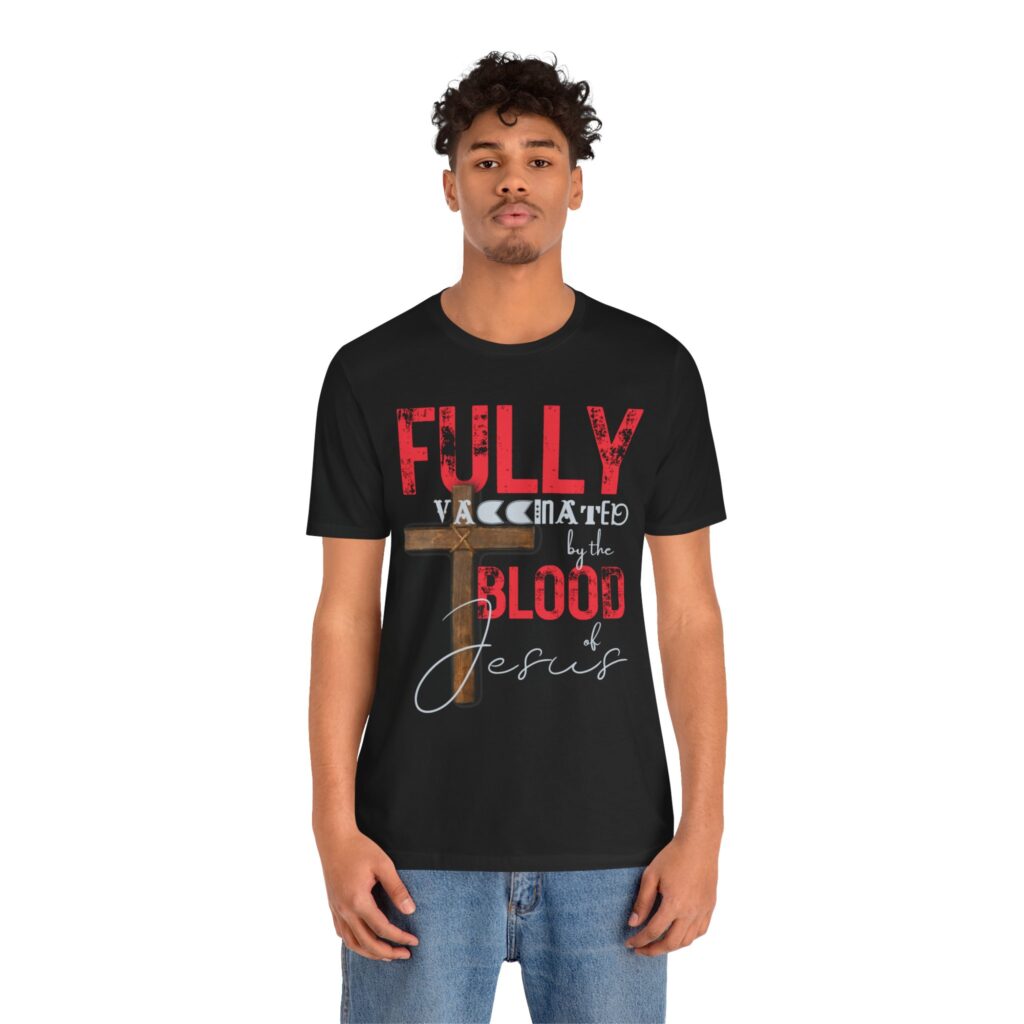 Fully Vaxd By the Blood of Jesus (Jersey Short Sleeve Tee) - Image 12