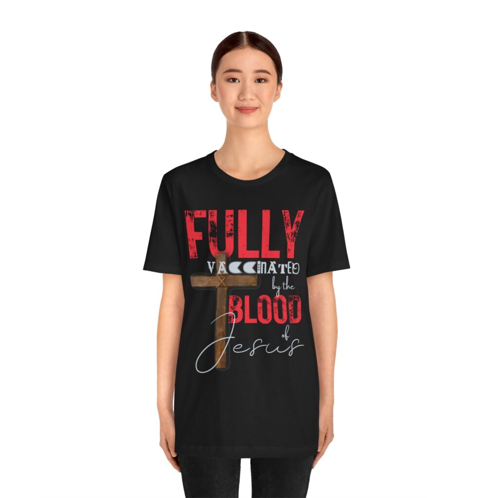 Fully Vaxd By the Blood of Jesus (Jersey Short Sleeve Tee) - Image 11